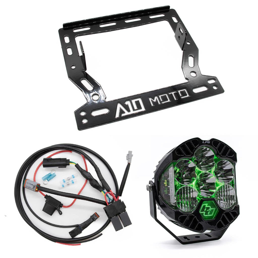 A10 Moto Indian Challenger Baja Designs LP6 Light Bracket Combo Kit