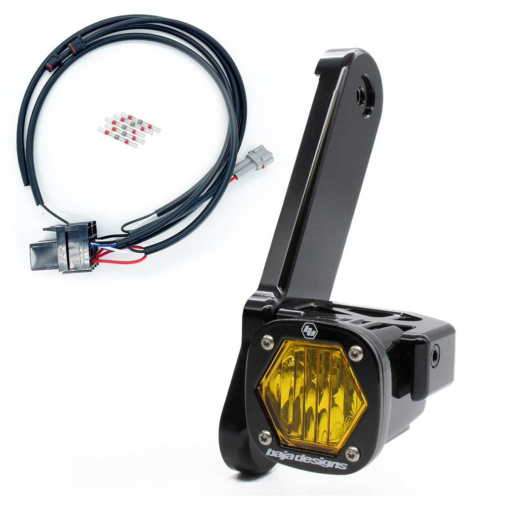 A10 Moto 96-13 Street Glide/Road King Billet S1 Pod Front Turn Signal Kit -  Gloss Black Coating / Yes / Amber Lenses (Most Common)