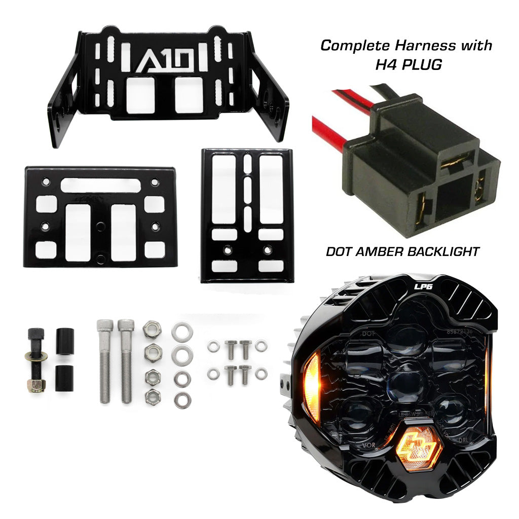 A10 MOTO Universal 3.5" DOT LP6 Memphis Shades Road Warrior Lighting Combo Kit