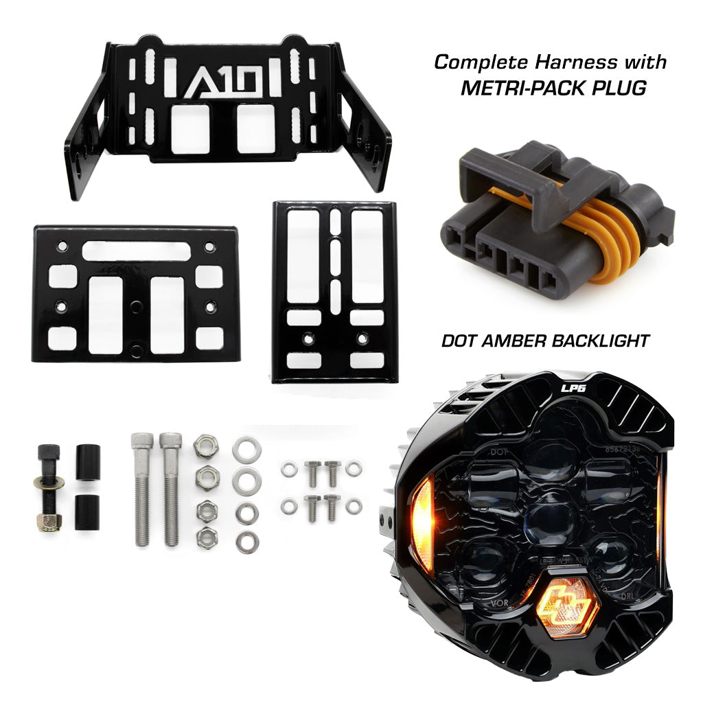A10 MOTO Universal 3.5" DOT LP6 Memphis Shades Road Warrior Lighting Combo Kit